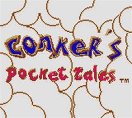 Title screen of Conker's Pocket Tales on the Nintendo Game Boy Color.