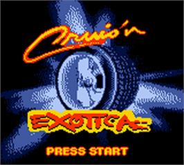 Title screen of Cruis'n Exotica on the Nintendo Game Boy Color.
