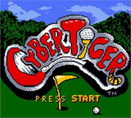 Title screen of Cyber Tiger Woods Golf on the Nintendo Game Boy Color.