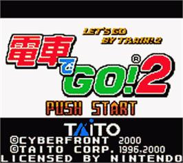 Title screen of Densya De Go 2 on the Nintendo Game Boy Color.