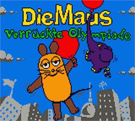 Title screen of Die Maus: Verrückte Olympiade on the Nintendo Game Boy Color.