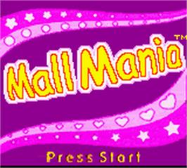 Title screen of Diva Starz: Mall Mania on the Nintendo Game Boy Color.