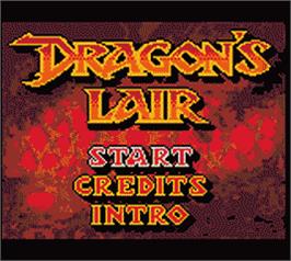 Title screen of Dragon's Lair on the Nintendo Game Boy Color.