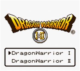 Title screen of Dragon Warrior 1 & 2 on the Nintendo Game Boy Color.