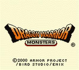 Title screen of Dragon Warrior Monsters on the Nintendo Game Boy Color.