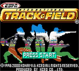 Title screen of ESPN International Track & Field on the Nintendo Game Boy Color.
