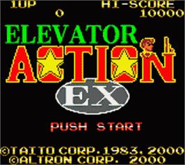 Title screen of Elevator Action on the Nintendo Game Boy Color.