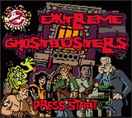 Title screen of Extreme Ghostbusters on the Nintendo Game Boy Color.