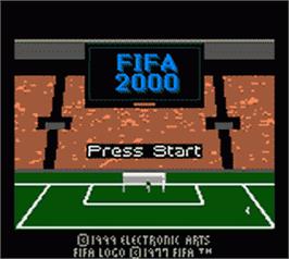 Title screen of FIFA 2000: Major League Soccer on the Nintendo Game Boy Color.