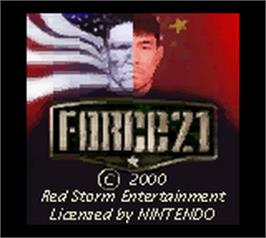 Title screen of Force 21 on the Nintendo Game Boy Color.