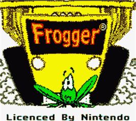 Title screen of Frogger on the Nintendo Game Boy Color.