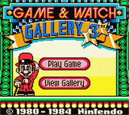 Title screen of Game & Watch Gallery 3 on the Nintendo Game Boy Color.