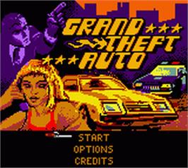 Title screen of Grand Theft Auto on the Nintendo Game Boy Color.