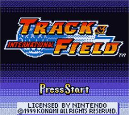 Title screen of International Track & Field on the Nintendo Game Boy Color.