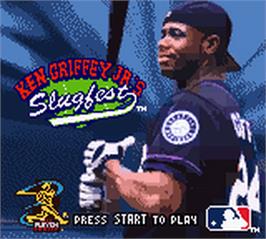 Title screen of Ken Griffey Jr.'s Slugfest on the Nintendo Game Boy Color.
