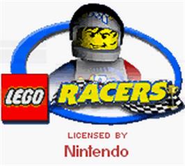 Title screen of LEGO Racers on the Nintendo Game Boy Color.