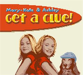 Title screen of Mary-Kate and Ashley: Get a Clue on the Nintendo Game Boy Color.