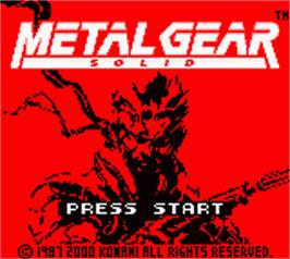 Title screen of Metal Gear Solid on the Nintendo Game Boy Color.