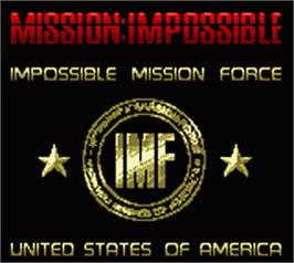 Title screen of Mission Impossible on the Nintendo Game Boy Color.