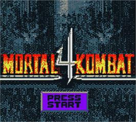 Title screen of Mortal Kombat 4 on the Nintendo Game Boy Color.