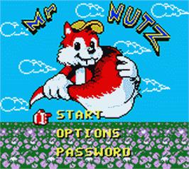 Title screen of Mr. Nutz on the Nintendo Game Boy Color.