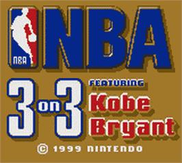 Title screen of NBA 3 on 3 Featuring Kobe Bryant on the Nintendo Game Boy Color.