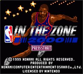 Title screen of NBA in the Zone 2000 on the Nintendo Game Boy Color.