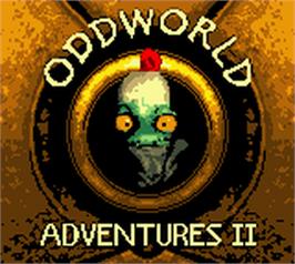 Title screen of Oddworld: Adventures 2 on the Nintendo Game Boy Color.