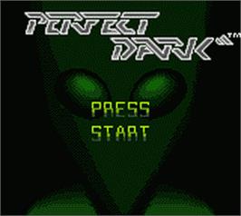 Title screen of Perfect Dark on the Nintendo Game Boy Color.