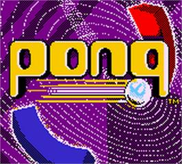 Title screen of Pong: The Next Level on the Nintendo Game Boy Color.