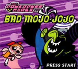 Title screen of Powerpuff Girls: Bad Mojo Jojo on the Nintendo Game Boy Color.