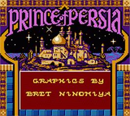 Title screen of Prince of Persia on the Nintendo Game Boy Color.
