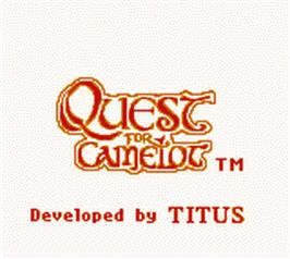 Title screen of Quest for Camelot on the Nintendo Game Boy Color.
