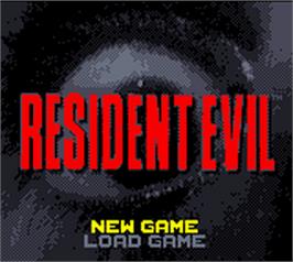Title screen of Resident Evil: Gaiden on the Nintendo Game Boy Color.
