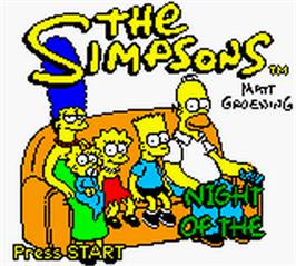 Title screen of Simpsons: Night of the Living Treehouse of Horror on the Nintendo Game Boy Color.