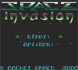 Title screen of Space Invasion on the Nintendo Game Boy Color.