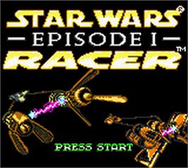Title screen of Star Wars: Episode I: Racer on the Nintendo Game Boy Color.