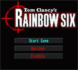 Title screen of Tom Clancy's Rainbow Six on the Nintendo Game Boy Color.