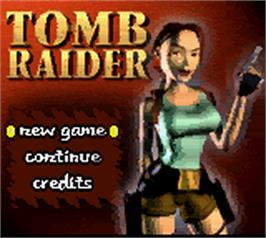 Title screen of Tomb Raider on the Nintendo Game Boy Color.