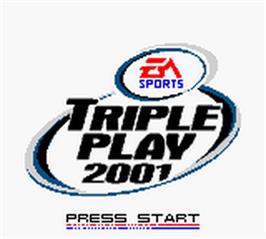 Title screen of Triple Play 2001 on the Nintendo Game Boy Color.