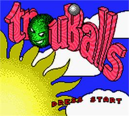 Title screen of Trouballs on the Nintendo Game Boy Color.