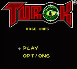 Title screen of Turok: Rage Wars on the Nintendo Game Boy Color.