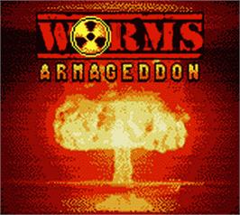 Title screen of Worms Armageddon on the Nintendo Game Boy Color.
