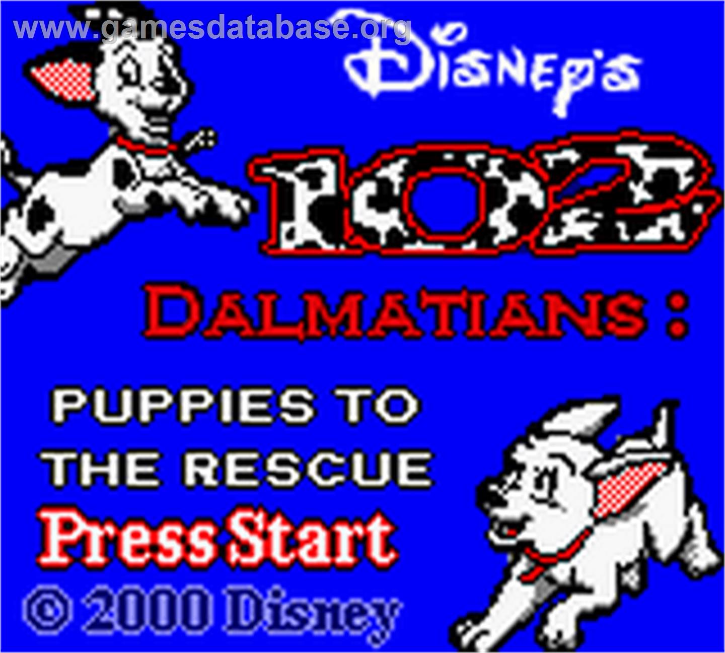 102 Dalmatians: Puppies to the Rescue - Nintendo Game Boy Color - Artwork - Title Screen