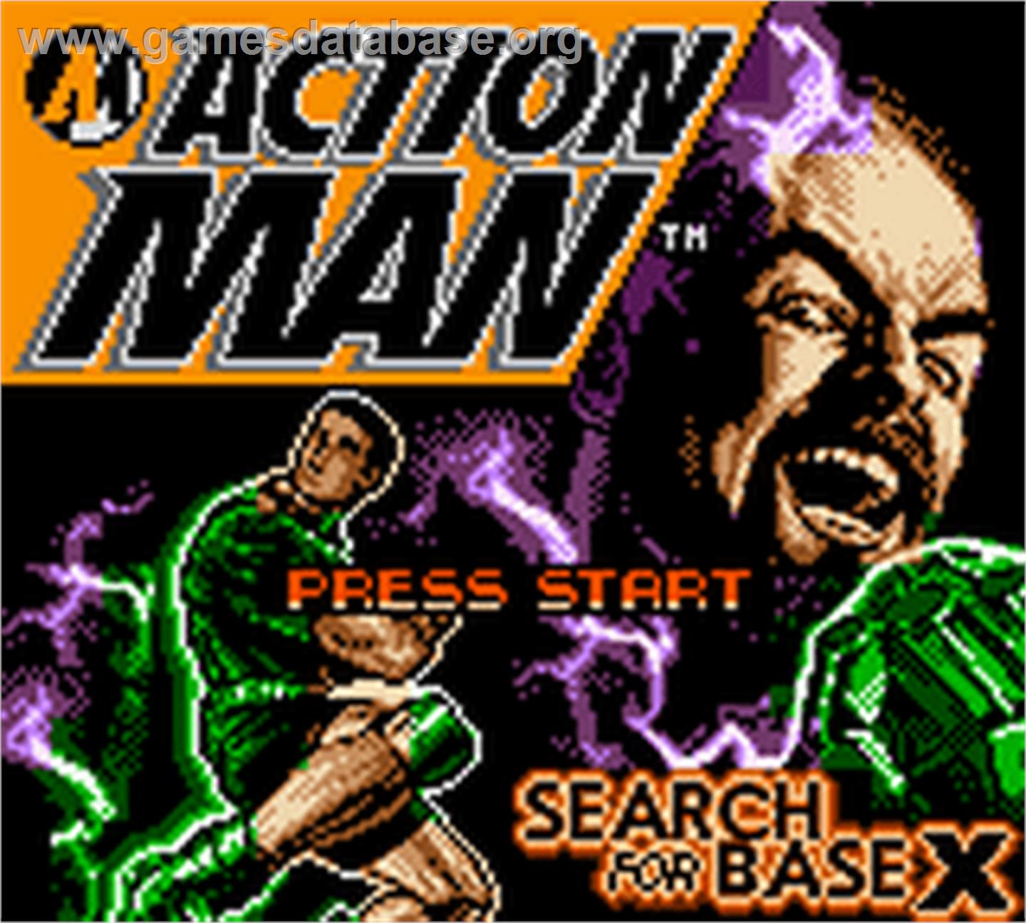 Action Man - Search for Base X - Nintendo Game Boy Color - Artwork - Title Screen
