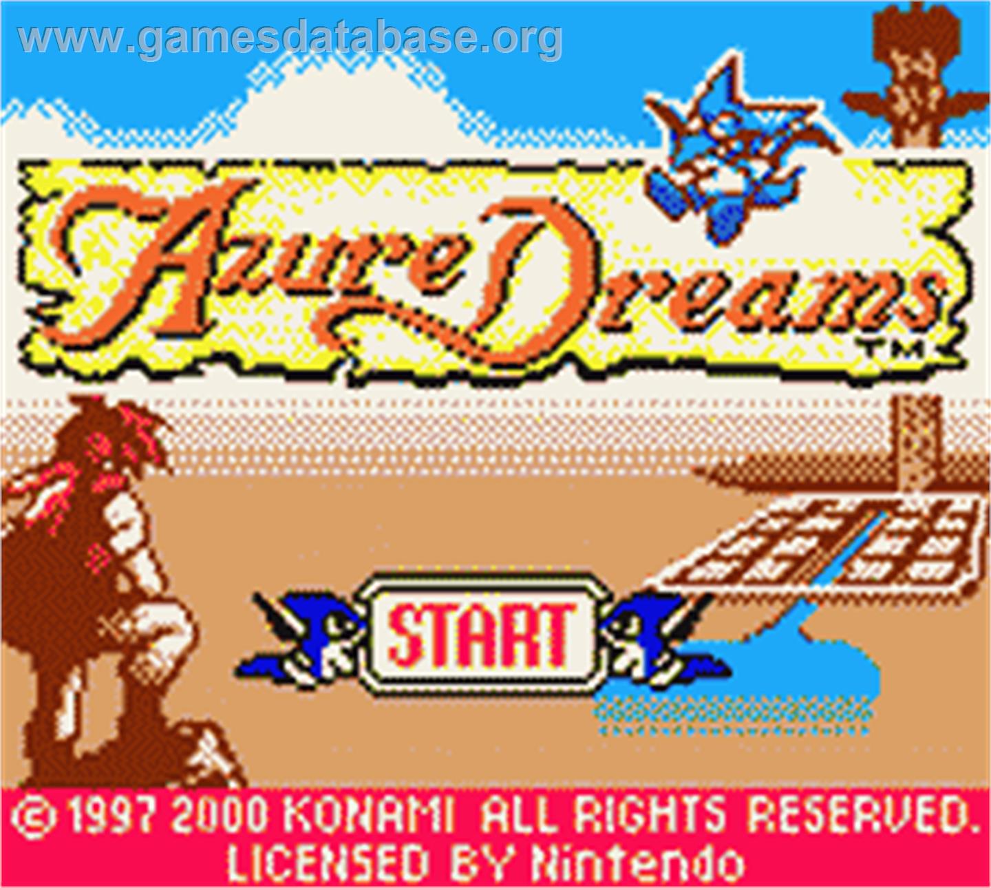 Azure Dreams - Nintendo Game Boy Color - Artwork - Title Screen