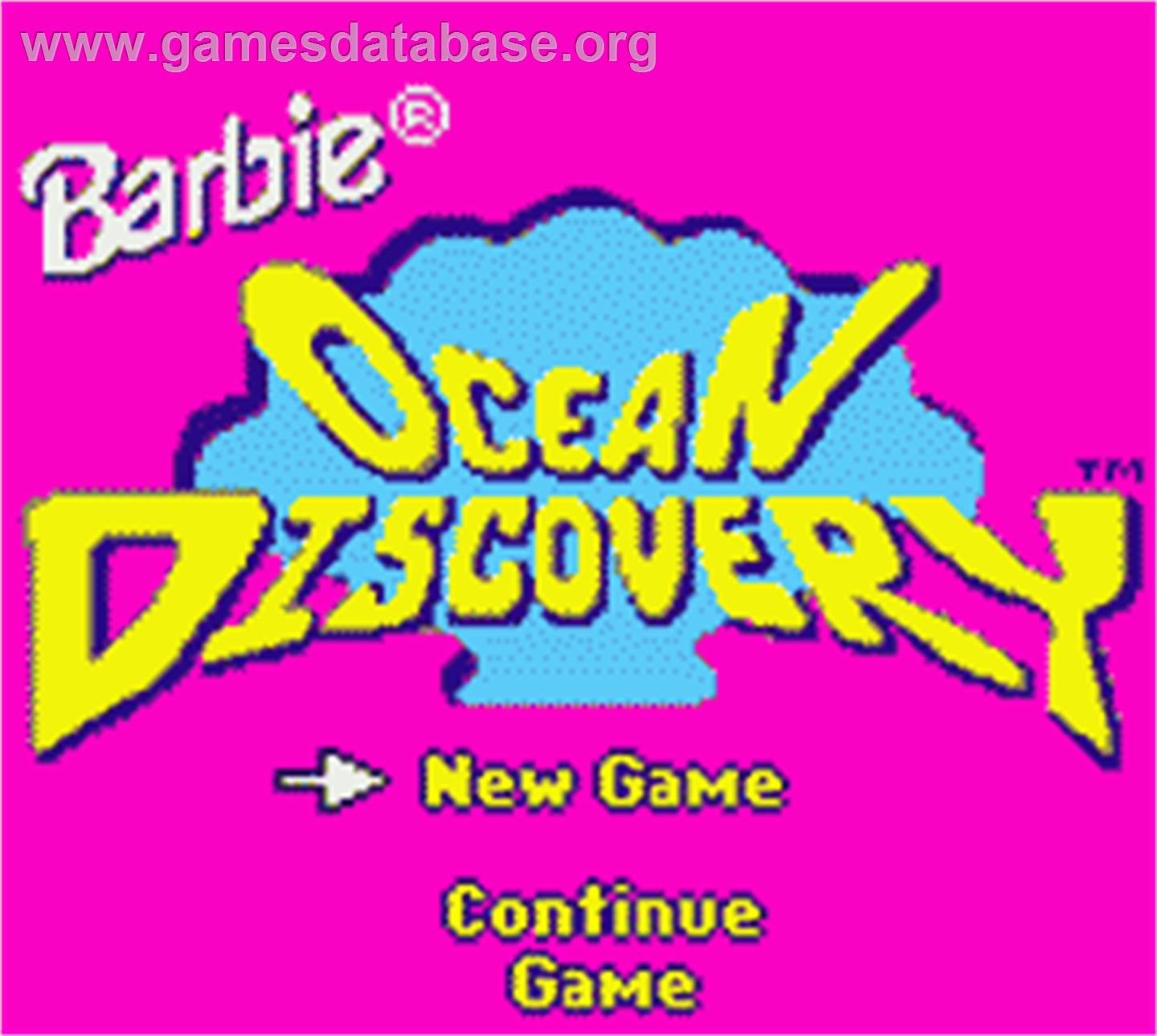 Barbie's Ocean Discovery - Nintendo Game Boy Color - Artwork - Title Screen