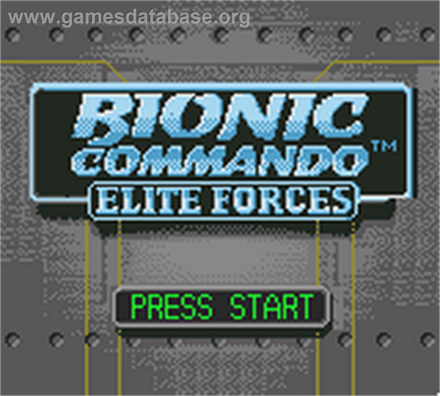 Bionic Commando: Elite Forces - Nintendo Game Boy Color - Artwork - Title Screen