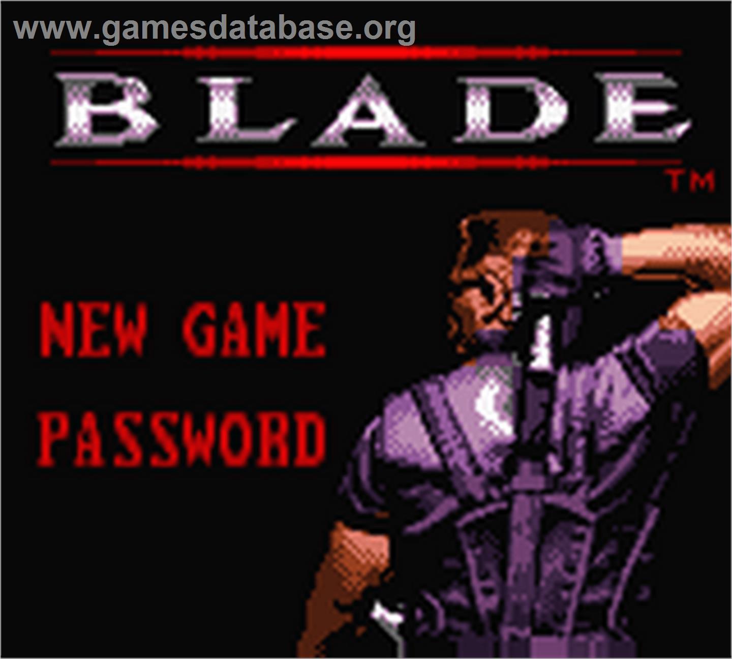 Blade - Nintendo Game Boy Color - Artwork - Title Screen