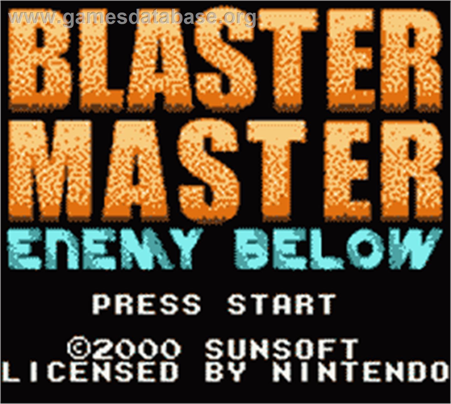 Blaster Master: Enemy Below - Nintendo Game Boy Color - Artwork - Title Screen